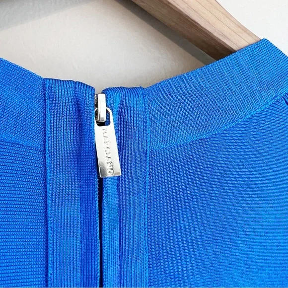 MARCIANO royal blue bandage dress size medium bodycon with sleeves - Picture 8 of 14